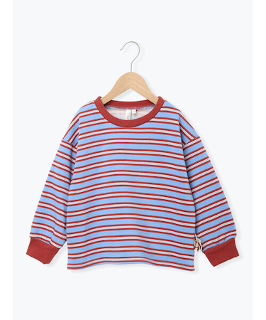 マルチボーダー裏起毛トレーナー