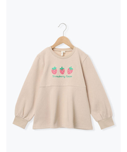 いちごさがら刺繍裏起毛トレーナー