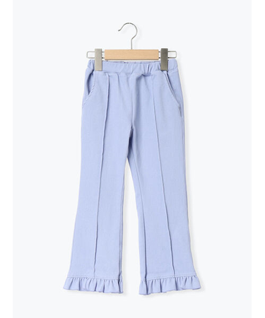 カットツイル裾フリルフレアパンツ