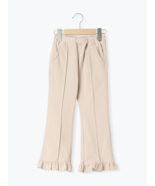 カットツイル裾フリルフレアパンツ