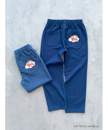 【おさるのジョージ】デニム風カットツイルパンツ