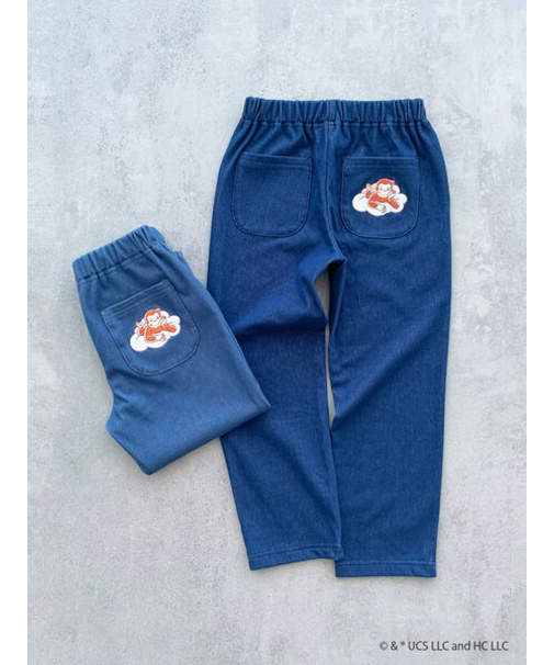 【おさるのジョージ】デニム風カットツイルパンツ