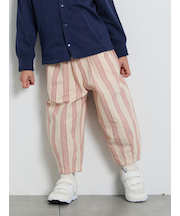 ストライプ柄コクーンパンツ