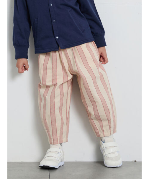 ストライプ柄コクーンパンツ