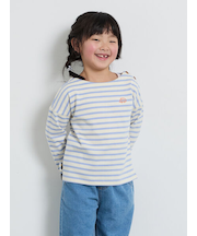 ハリネズミ刺繍ボーダーカットソー