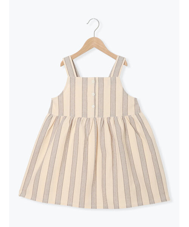 ストライプ柄ジャンバースカート