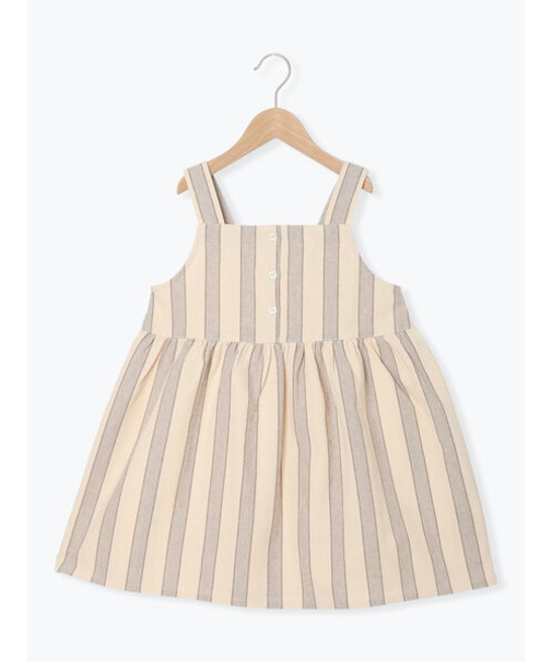 ストライプ柄ジャンバースカート