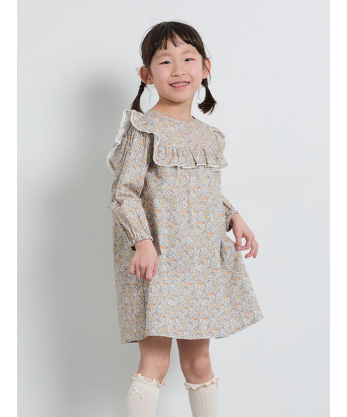 ヨークフリル花柄ワンピース