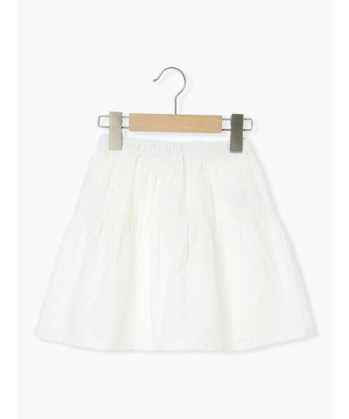 レース切替えティアードスカート