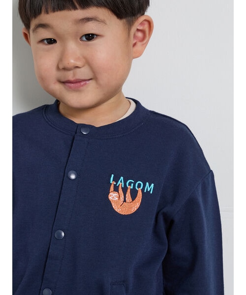 ナマケモノ刺繍ミニ裏毛カーディガン｜サマンサモスモス ラーゴムの