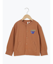 ナマケモノ刺繍ミニ裏毛カーディガン