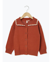 襟付きニットカーディガン