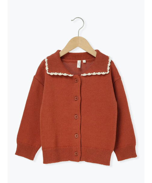 襟付きニットカーディガン