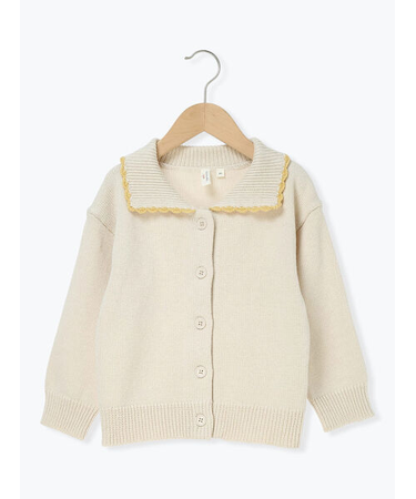 襟付きニットカーディガン