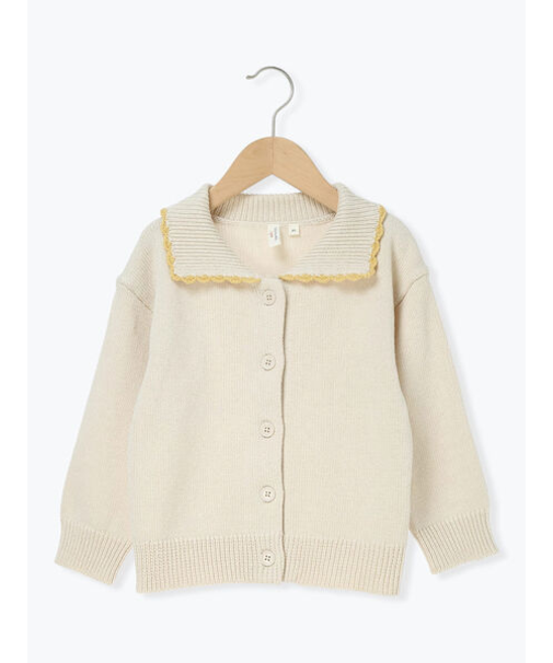 襟付きニットカーディガン