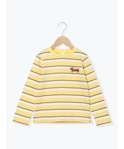 ダックスフント刺繍ボーダーロンT