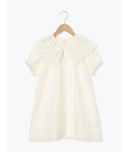 スカラップレース襟付きワンピース