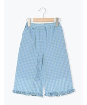 裾フリルチェック7分丈パンツ(セットアップ可)