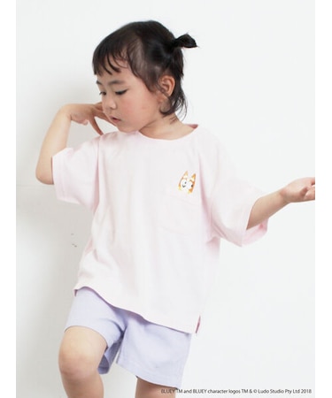 【ブルーイ】ポケット付きプリントTシャツ