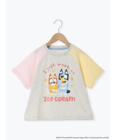 【ブルーイ】配色ラグランプリントTシャツ