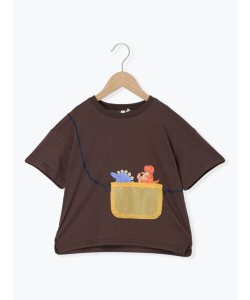 【吸水速乾】メッシュポケット恐竜Tシャツ