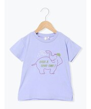 【吸水速乾】ゾウ刺繍Tシャツ