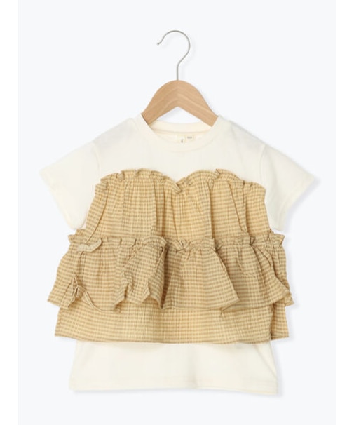 シアーチェックドッキングTシャツ