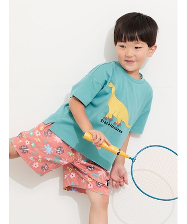 【吸水速乾】恐竜プリントTシャツ