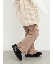 カットツイル裾フリルパンツ