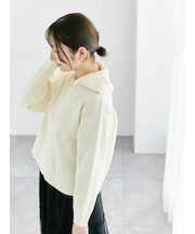 無撚糸ハーフジップニット
