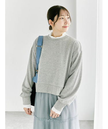 ラメ裏毛トップス