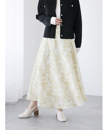 メッシュフラワーフレアスカート《2025spring catalog item》