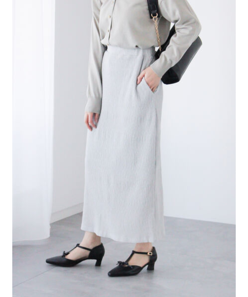 ラメ混カットプリーツスカート