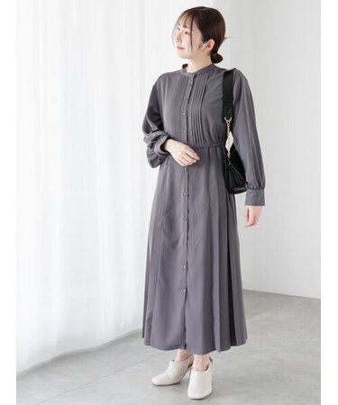 切替サイドプリーツワンピース