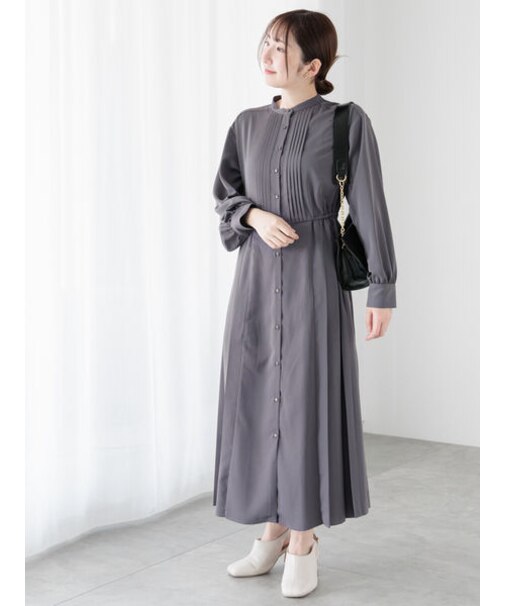 切替サイドプリーツワンピース