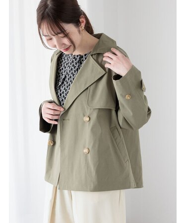 【撥水/花粉防止】ショートトレンチコート