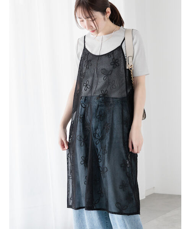 メッシュフラワーコードキャミワンピース《2025spring catalog item》