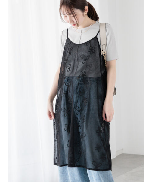 メッシュフラワーコードキャミワンピース《2025spring catalog item》