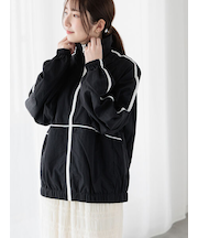 スタンド配色ブルゾン