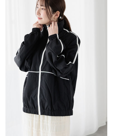 スタンド配色ブルゾン