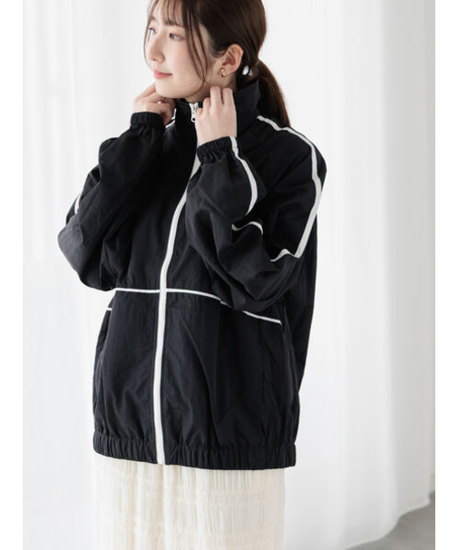 スタンド配色ブルゾン