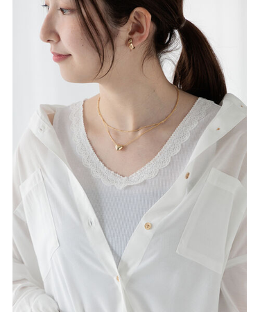 前後2WAYレースリブタンクトップ