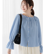 チェックスクエアネック2WAYブラウス《2025spring catalog item》