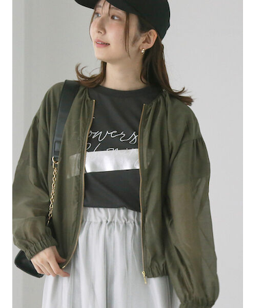 ノーカラーシアーブルゾン