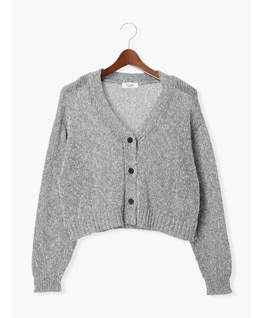 スラブクロップドVネックカーディガン《2025spring catalog item》