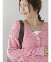 スラブクロップドVネックカーディガン《2025spring catalog item》