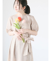 【日比谷花壇コラボ】刺繍ライクプリントワンピース