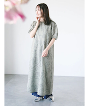 【日比谷花壇コラボ】刺繍ライクプリントワンピース
