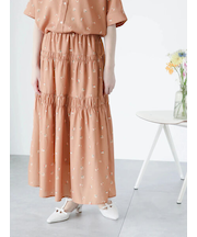 【日比谷花壇コラボ】プリントシャーリングスカート（セットアップ可）