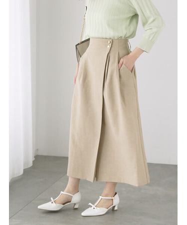 麻調ボタンスカーチョ